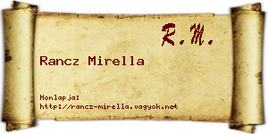 Rancz Mirella névjegykártya